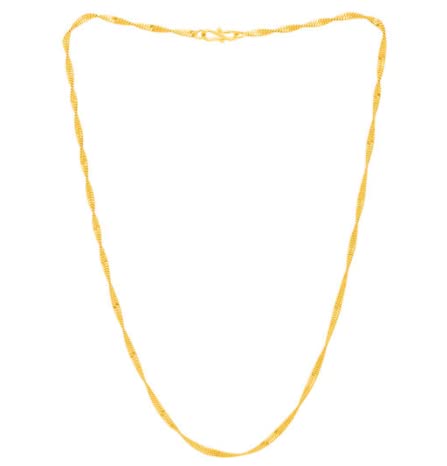 Gold-Plated Twisted Disco Chain - 24 Inch - SHARALLE Jewellery Chain