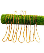 SHARALLE Gold Plated Brass Neck Chains for Pendants - Pack of 7 detail photo 4 showing backrope dori, hooks, tassels and nec...