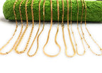 SHARALLE Gold Plated Brass Neck Chains for Pendants - Pack of 7 detail photo 2 showing backrope dori, hooks, tassels and nec...