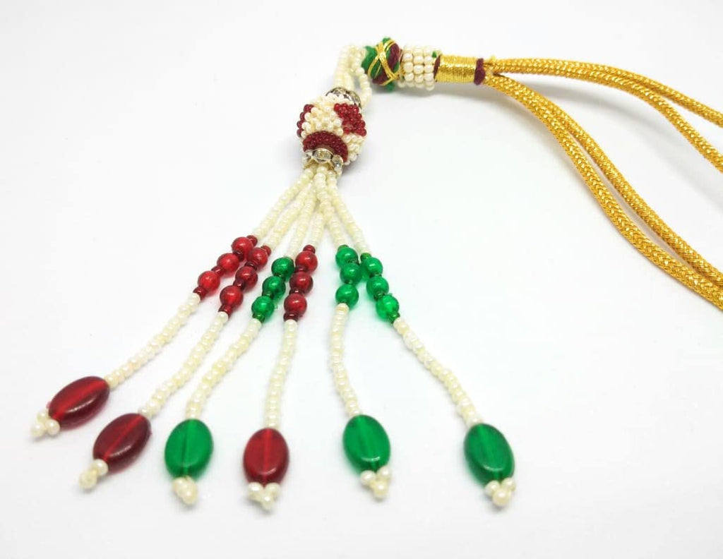 SHARALLE Big Tassel Necklace Backrope Dori With Hook - Pack of 12 detail photo 5 showing backrope dori, hooks, tassels and n...