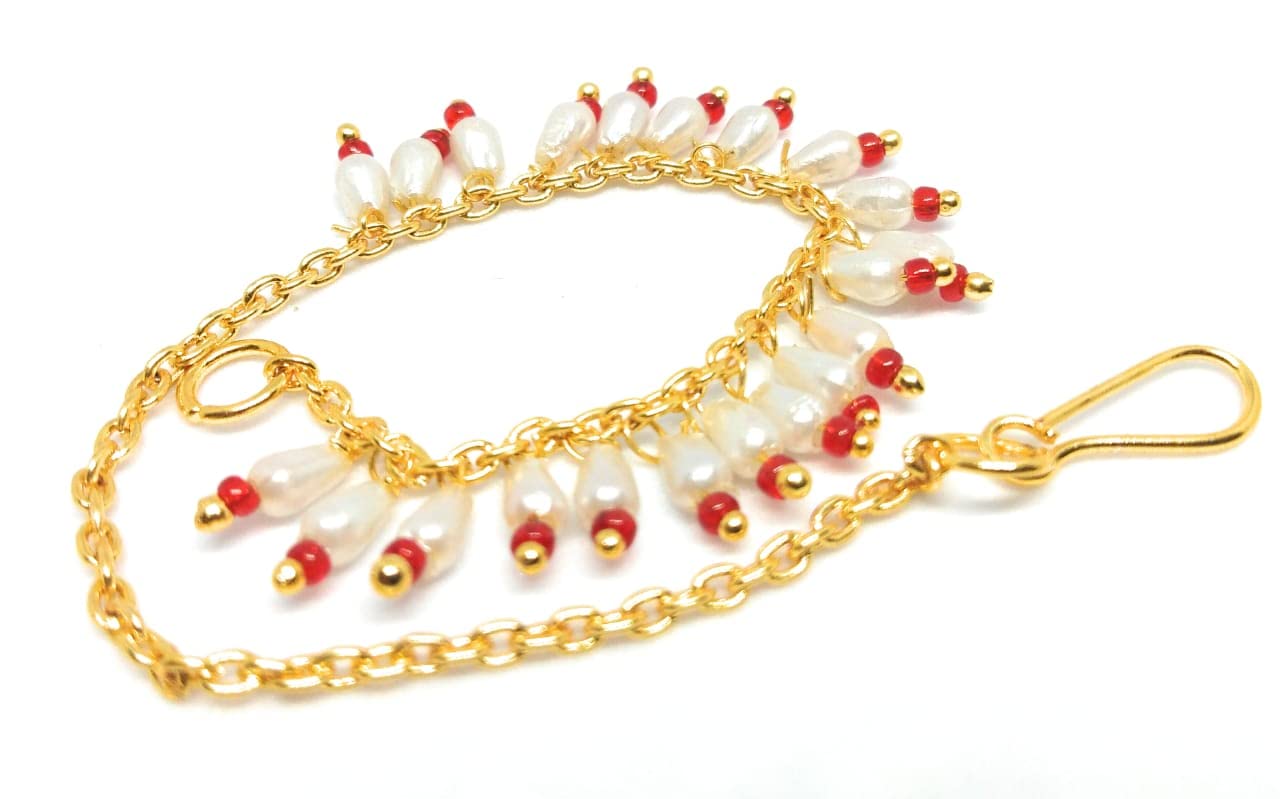SHARALLE Nath Chain for Women - Nose Ring String With Hook - Nath Chain photo for backrope dori, jewellery making and boutiq...