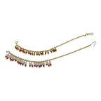 SHARALLE Fashion Nath Chain / Nose Pin Chain detail photo 4 showing backrope dori, hooks, tassels and necklace finishing