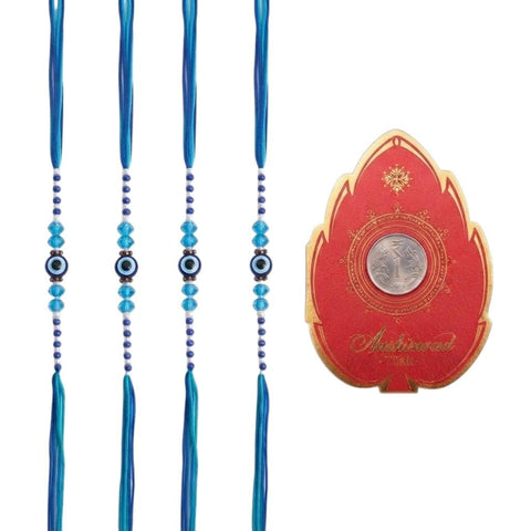Evil Eye Protection Rakhi Bracelet for Brother with Roli Chawal - View #1