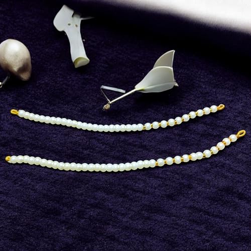 SHARALLE Pearl Hair Chain Jewellery Finding - Ear to Hair Connector detail photo 3 showing backrope dori, hooks, tassels and...