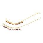 SHARALLE Fashion Nath Chain / Nose Pin Chain detail photo 3 showing backrope dori, hooks, tassels and necklace finishing