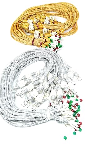SHARALLE Art Deco Necklace Backrope Dori With Hook and Tassel - Pack of 2 detail photo 2 showing backrope dori, hooks, tasse...