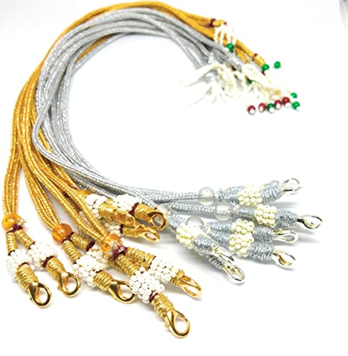 SHARALLE Adjustable Necklace Backrope Dori With Hook and Tassel - Pack of 6 detail photo 2 showing backrope dori, hooks, tas...