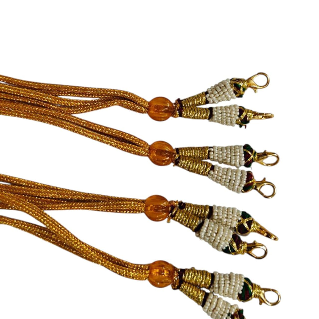SHARALLE Decorative Necklace Backrope Dori With Beaded Tassels - Pack of 4 detail photo 5 showing backrope dori, hooks, tass...