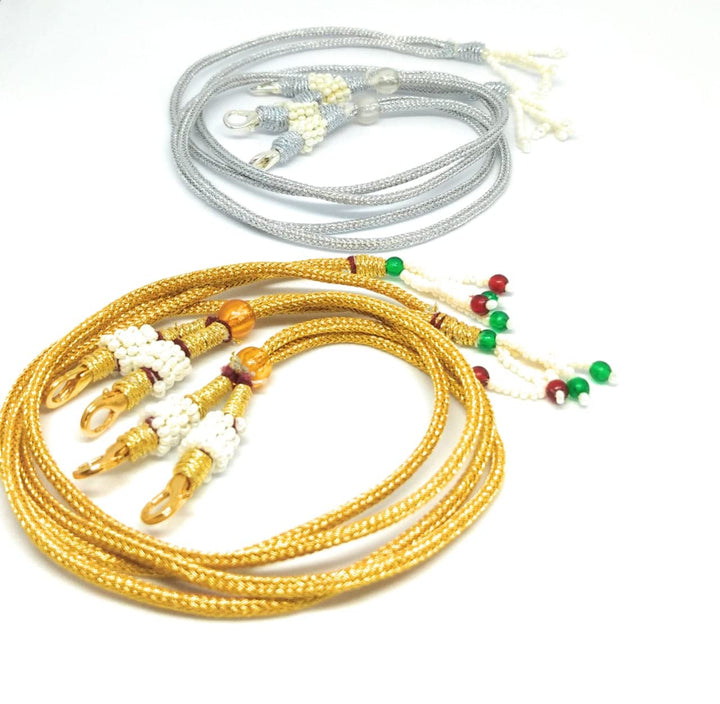 SHARALLE Necklace Backrope Dori With Hook and Pearl Tassel - Pack of 4 - Necklace Backrope Dori photo for backrope dori, jew...