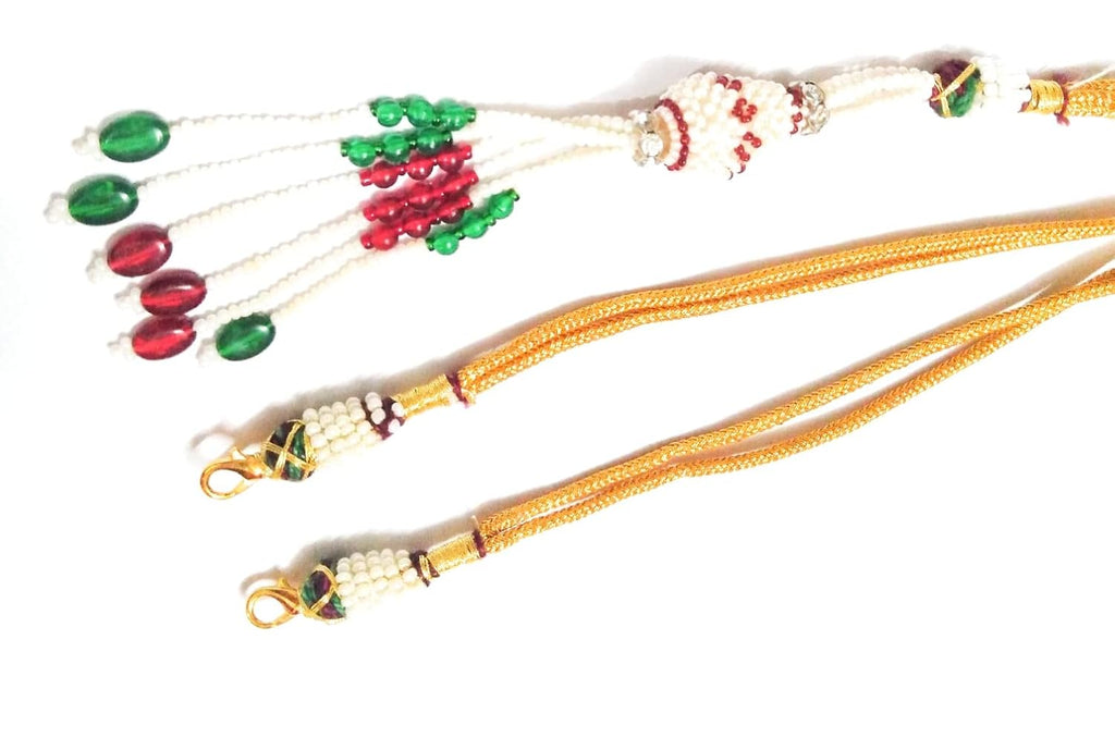 SHARALLE Adjustable Necklace Backrope Dori With Hook and Tassel detail photo 3 showing backrope dori, hooks, tassels and nec...