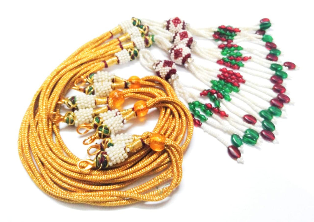 SHARALLE Big Tassel Necklace Backrope Dori With Hook - Pack of 12 detail photo 3 showing backrope dori, hooks, tassels and n...