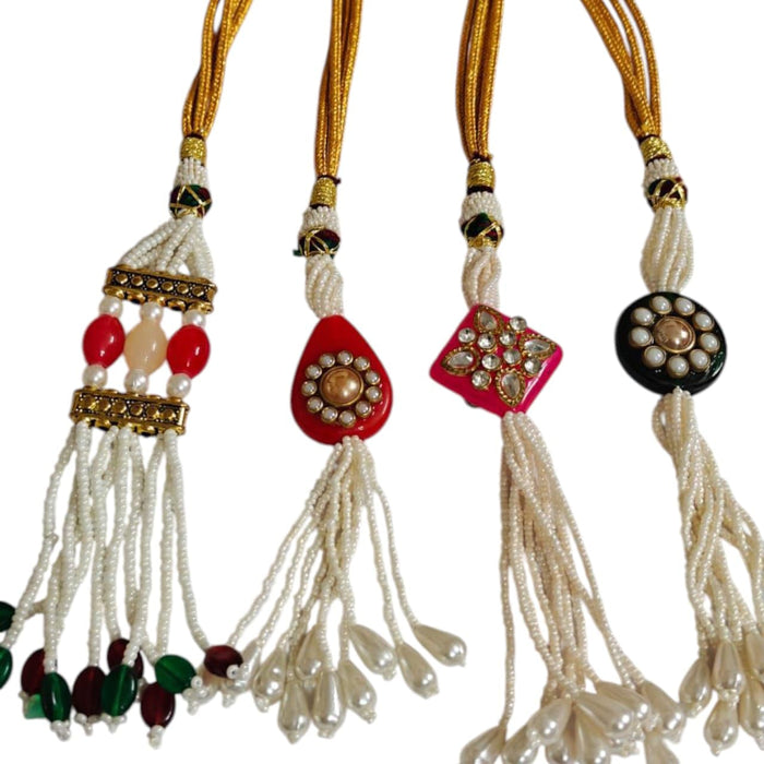 Decorative Necklace Backrope Dori With Beaded Tassels - Pack of 4
