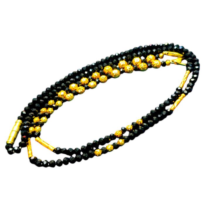 Brass Black Bead Mangalsutra Chain / Lari Dori - 24 Inch