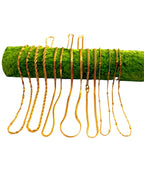 SHARALLE Gold Plated Brass Neck Chains for Pendants - Pack of 7 detail photo 3 showing backrope dori, hooks, tassels and nec...