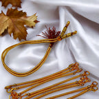 SHARALLE Gold-Tone Necklace Back Chain With Hooks - Pack of 4 detail photo 4 showing backrope dori, hooks, tassels and neckl...