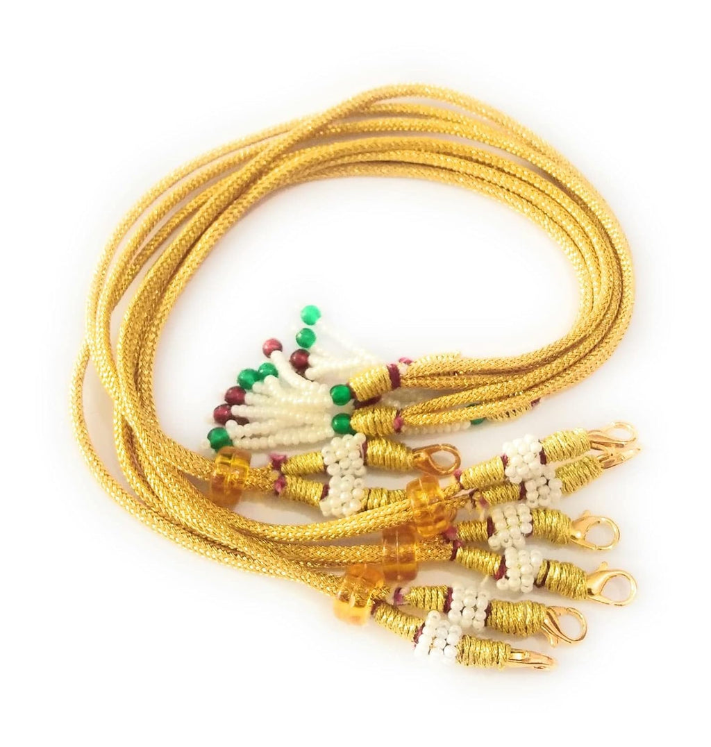 SHARALLE Adjustable Necklace Backrope Dori With Hook and Tassel detail photo 2 showing backrope dori, hooks, tassels and nec...