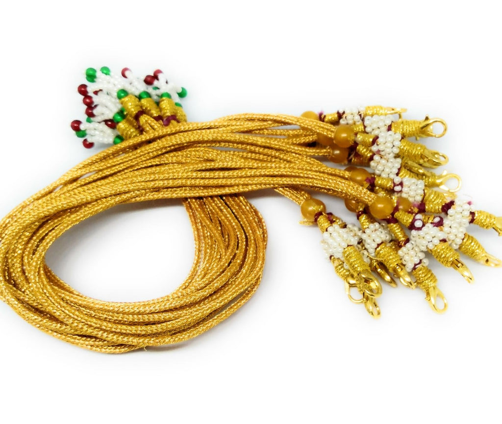 SHARALLE Art Deco Necklace Backrope Dori With Hook and Tassel - Pack of 6 detail photo 4 showing backrope dori, hooks, tasse...
