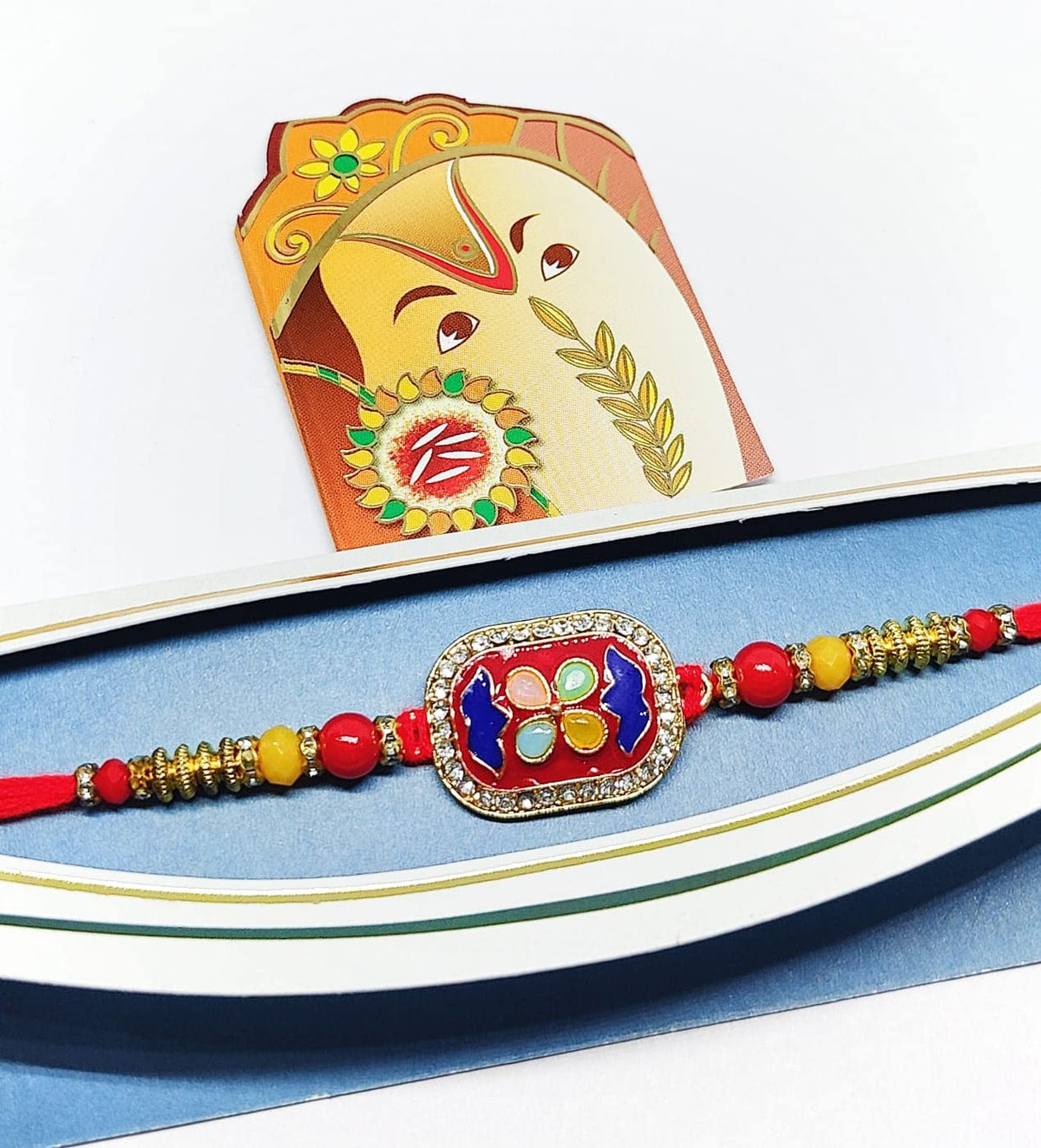 5 Rakhi Combo Set - Brother, Bhaiya Bhabhi & Kids Rakhi Pack with Roli Chawal - View #3