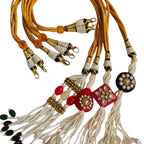 SHARALLE Decorative Necklace Backrope Dori With Beaded Tassels - Pack of 4 detail photo 2 showing backrope dori, hooks, tass...