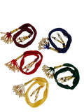 Handmade Cotton Necklace Back Rope Combo Pack of 5 | Multicolor Adjustable Dori Set with Pearl Tassels | Necklace Extension Strings for Silk Thread, Terracotta & Handmade Jewellery