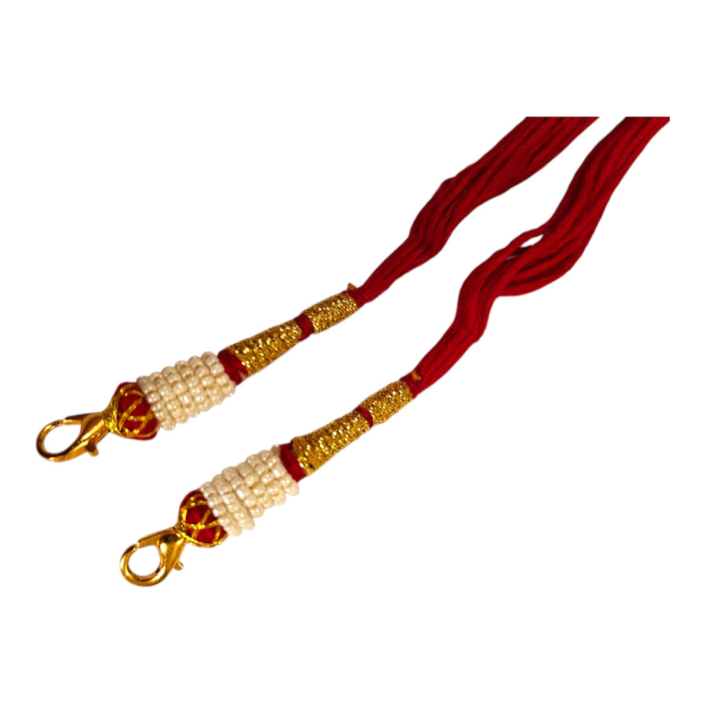 Handmade Cotton Necklace Back Rope Combo Pack of 5 | Multicolor Adjustable Dori Set with Pearl Tassels | Necklace Extension Strings for Silk Thread, Terracotta & Handmade Jewellery