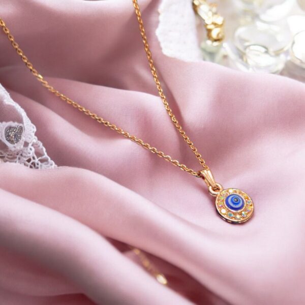 evil eye rose gold pendant