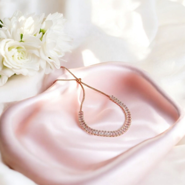 Rhinestone rose gold bracelet
