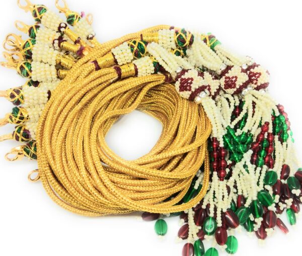 Pack of 12 Golden Necklace Back Ropes for Jewelry Making – Adjustable & Durable Dori for Handmade Necklaces