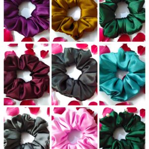 Satin Silk Big Size Multicolored Scrunchies for Women – Soft & Stylish Hair Ties